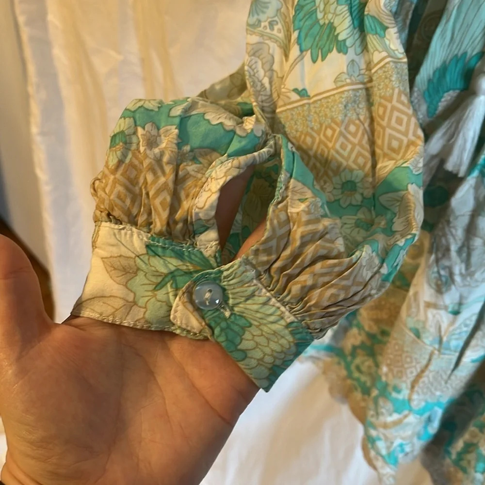 The Fox and the Mermaid Calista V Neck Tassel Floral Printed Mini Dress - Picture 9 of 11